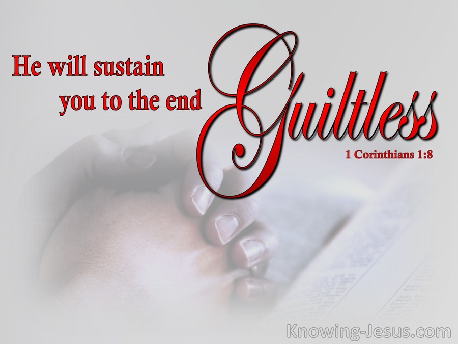 1 Corinthians 1:8 He Will Sustain You Guiltless (red)